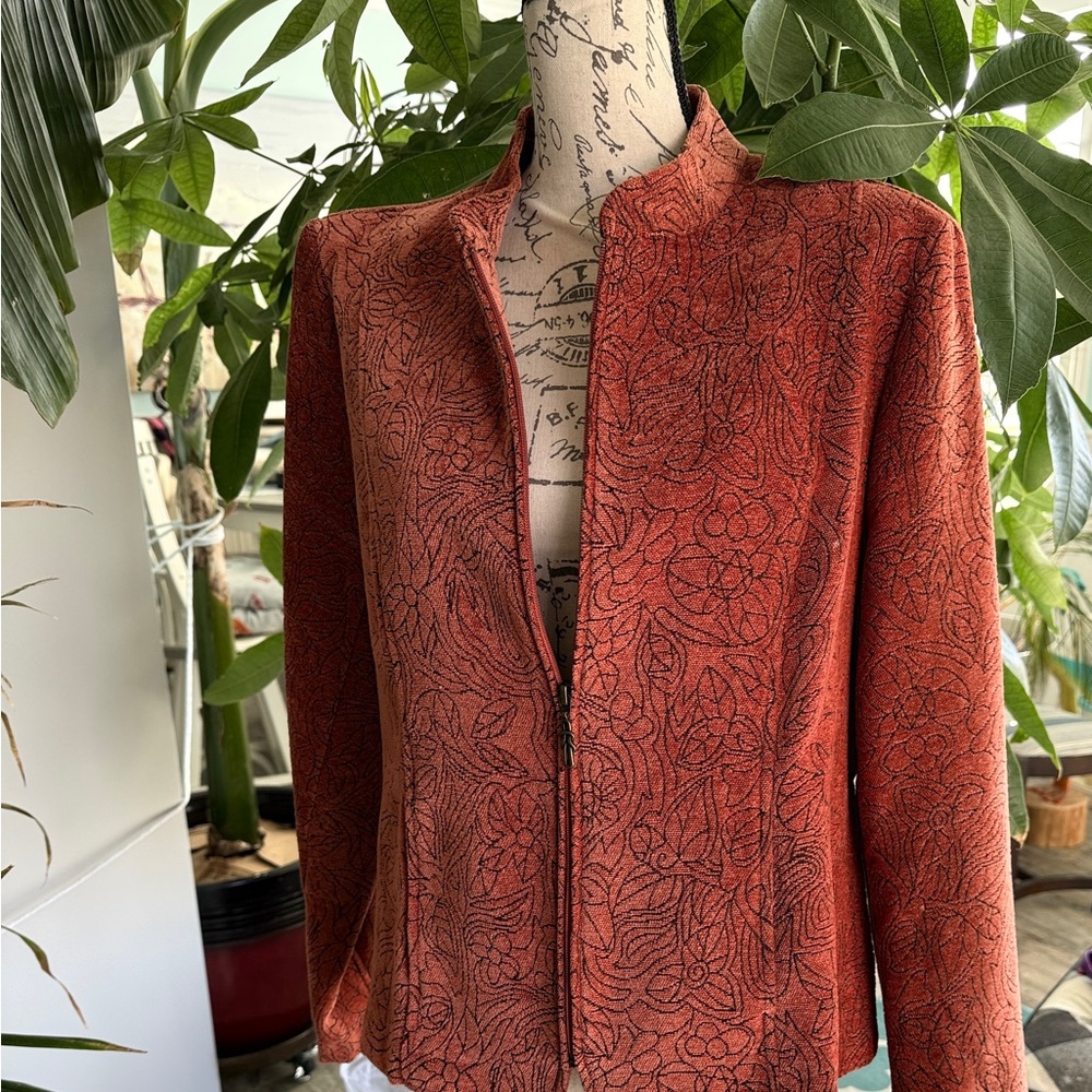Dressbarn Rust Floral Blazer